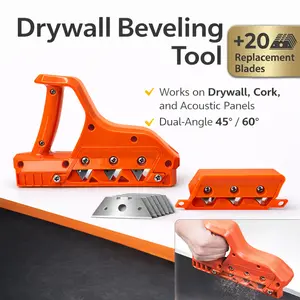 Drywall Corner Chamfer Tool – 45° & 60° Dual Angle Blade Kit with 20 Replaceable Blades for Smooth Edge Trimming DIY Walls
