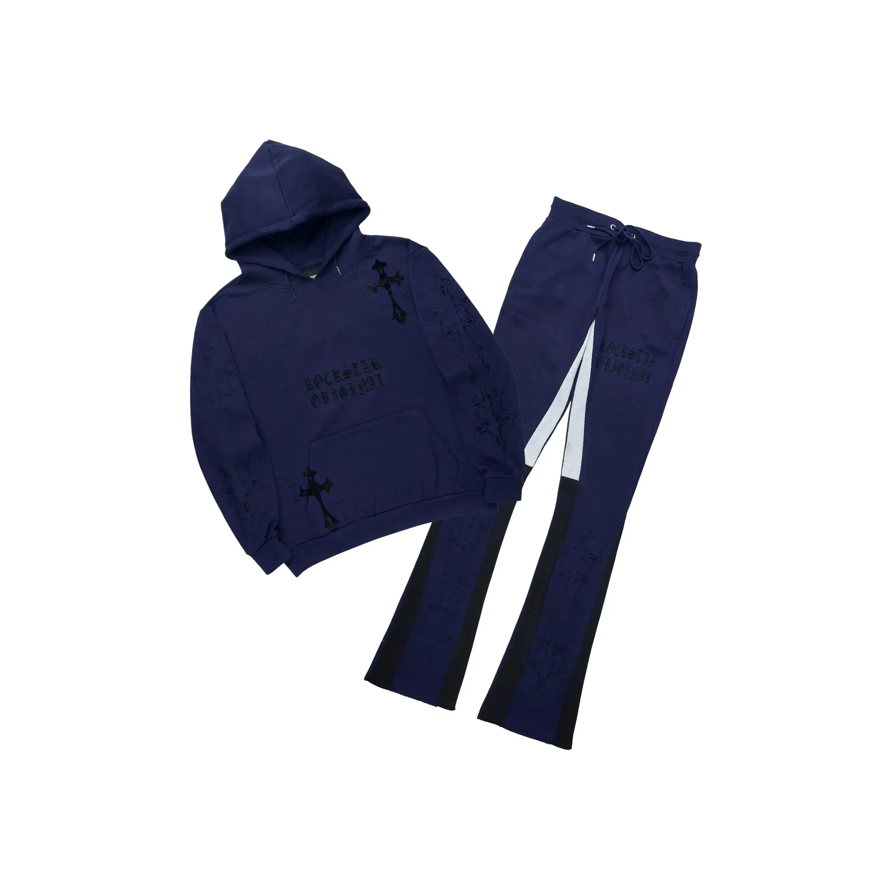 Navion Navy/Black Hoodie/Stacked Flare Track Set