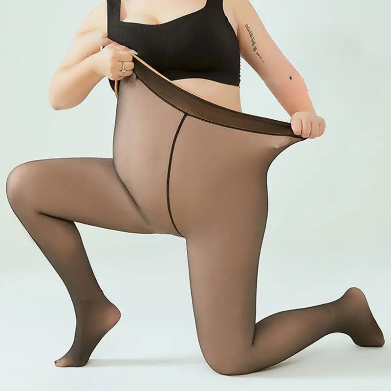 Women's Thermal Fleece-Lined Thick Leggings - Winter Clearance, Plus Size, Opaque, Body Shaping, Comfortable, Fits 220 lbs, Ideal for Cool Spring Days, Sexy, Hip Lifting, Opaque Look, Plain, Thickening, Casual, Everyday, Full Length