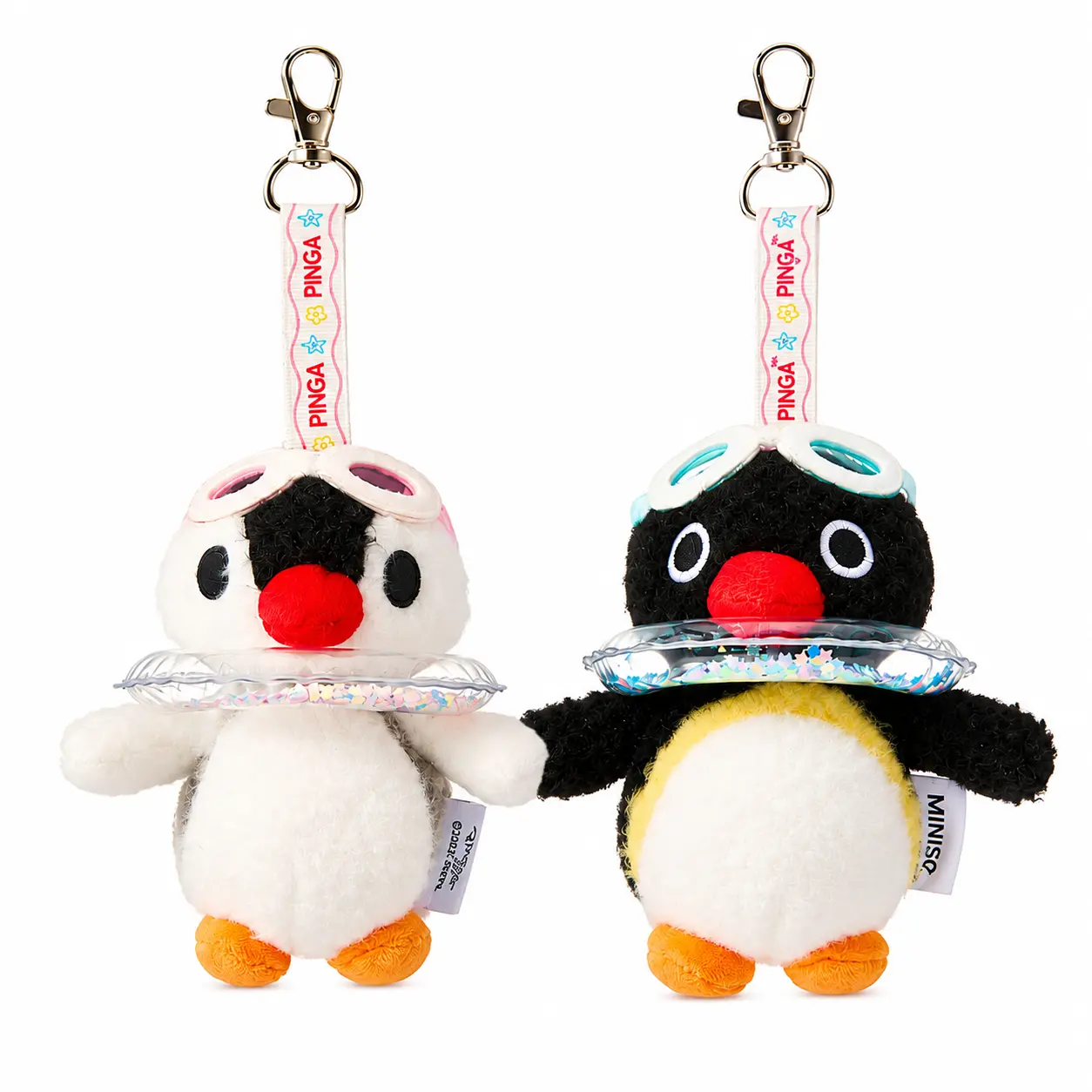 MINISO PINGU Classic Series Ice Cool Summer Shaky Pendant Plush Penguin Toy, Cute Soothing Bag Charm, Backpack Accessory for Ages 12+, Back to School Item, Bag Charms