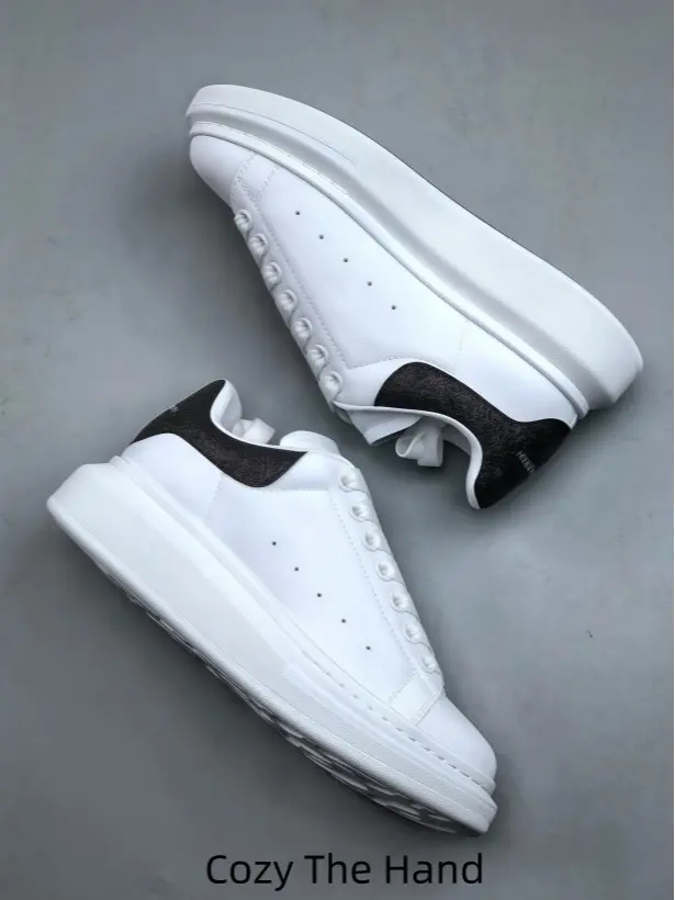 Premium Smooth Leather Collectible Sneakers Clean White Upper Bulky Curved Platform Sole Modern Fresh Urban Trend Sports Footwear