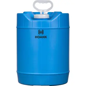 HOANK Oil Storage Container Automotive - Recycle Oil Jug - 5.5 Gallon Oil Container Automotive - ext. dia. 11.5" x 14.75" H. (Lid Included)