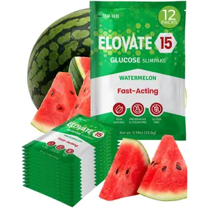 Fast Acting Glucose Powder Packets Watermelon -0.56 Ounce (Pack of 25), Quick Dissolving, 15g Pure, Gluten-Free Glucose Packets | Oral Dextrose Powder for Kids & Adults | Easy-to-Carry Pocket Sized Slimpaks
