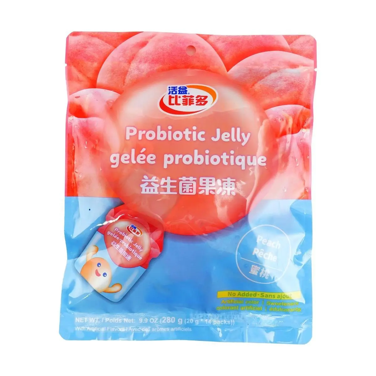 FeedFit Peach Flavored Probiotic Konjac Jelly - 14 Packs (280g) - Taiwan Made Gut Health Snack