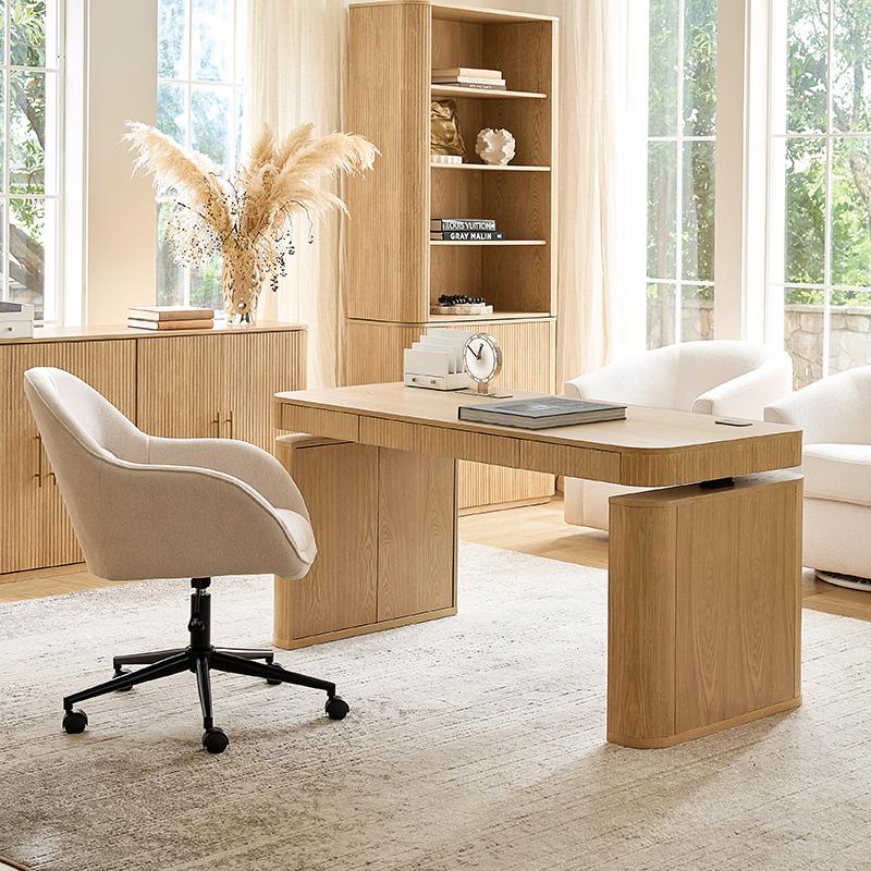 Hulala Baggio Modern Electric Height-Adjustable Standing Desk with Smooth Sit-to-Stand Transition, Concealed Storage, and Smooth-Gliding Drawers