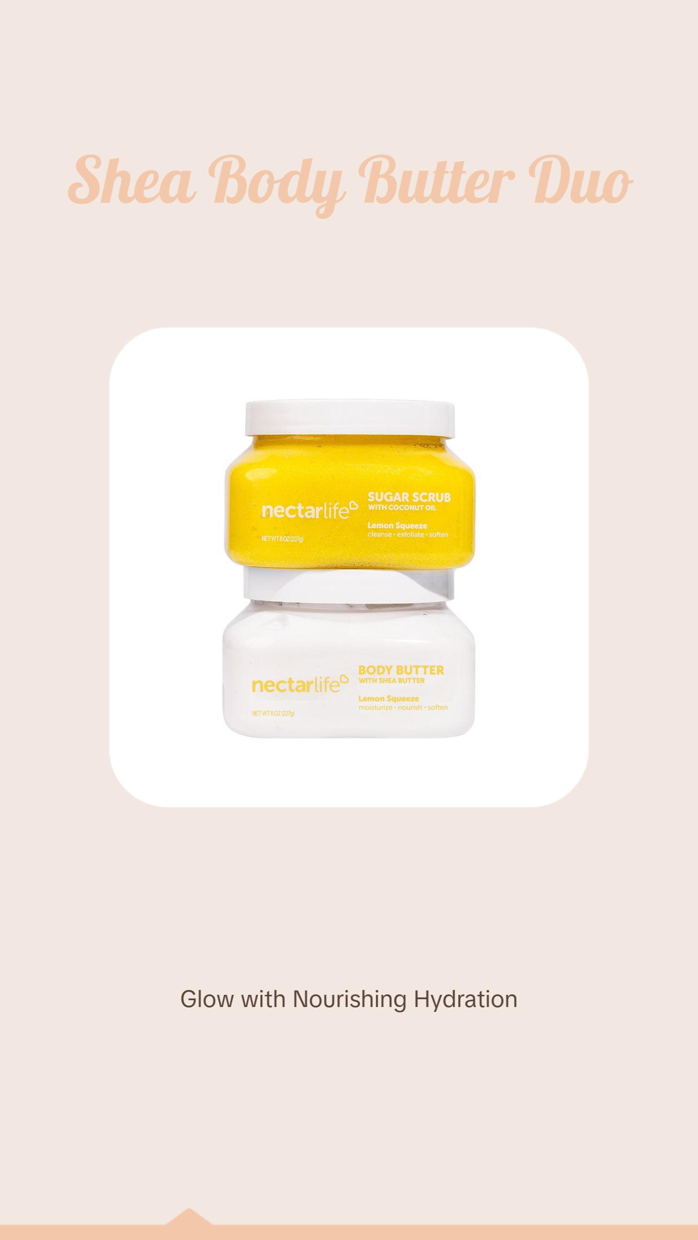 Sugar Body Scrub & Shea Body Butter Duo Set for Smooth and Supple Skin Apricot Avocado Body Care Moisturizing Sugar Glow skin  soothing