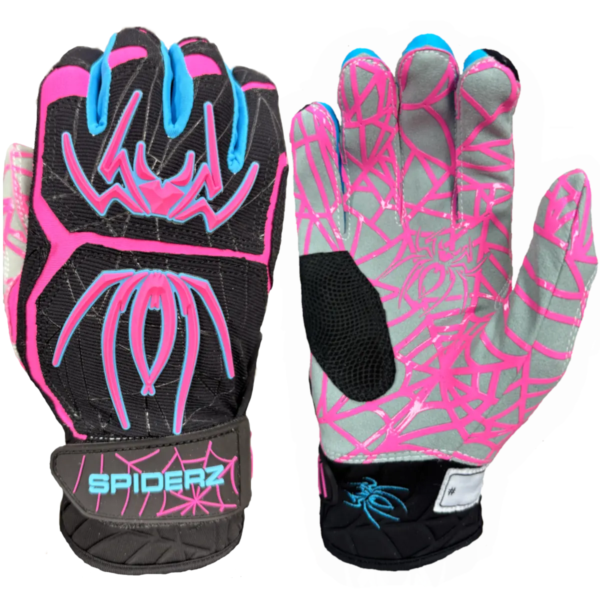 Spiderz HYBRID Batting Gloves - Black Vice