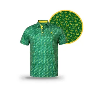 Green ChunkMan Polo - Relaxed Fit Short Sleeve Golf Shirt with Bold Green and Yellow Tones