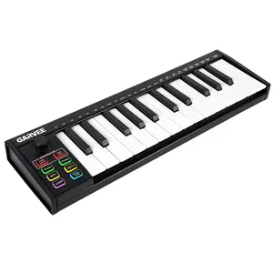 25-Key MIDI Keyboard Controller — Compact USB/DAW Integrated Keyboard with 8 Drum Pads, 8 Knobs & OLED Display. Ideal for Music Production