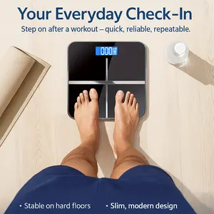 Bathroom Scale for Body Weight, Highly Accurate Digital Weighing Machine with LED Display, 400lb, Weighing Scale, Plastic