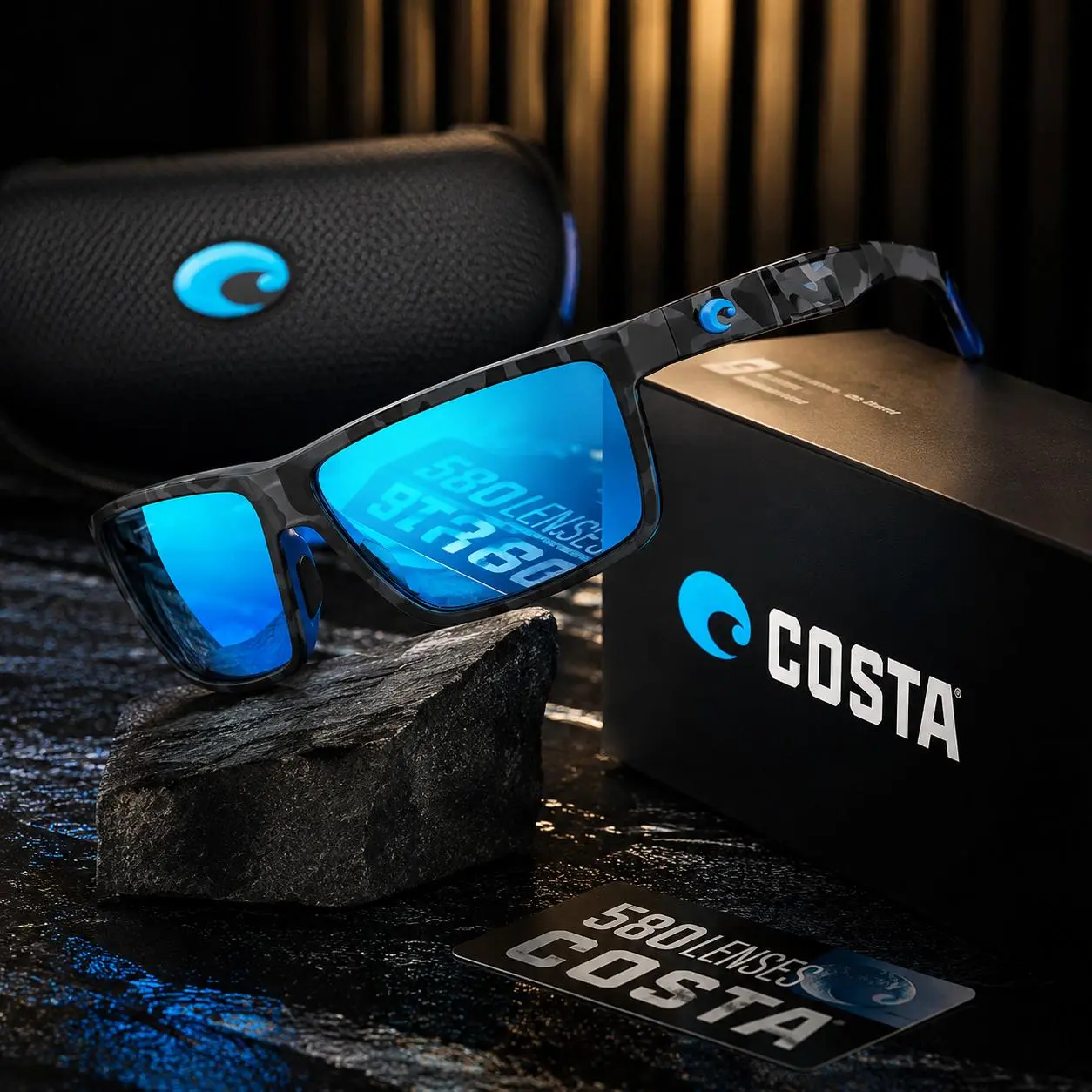 Costa Del Mar Tuna Alley Polarized 580P Sunglasses Matte Black Frame Fishing Boating Driving Outdoor Performance Eyewear