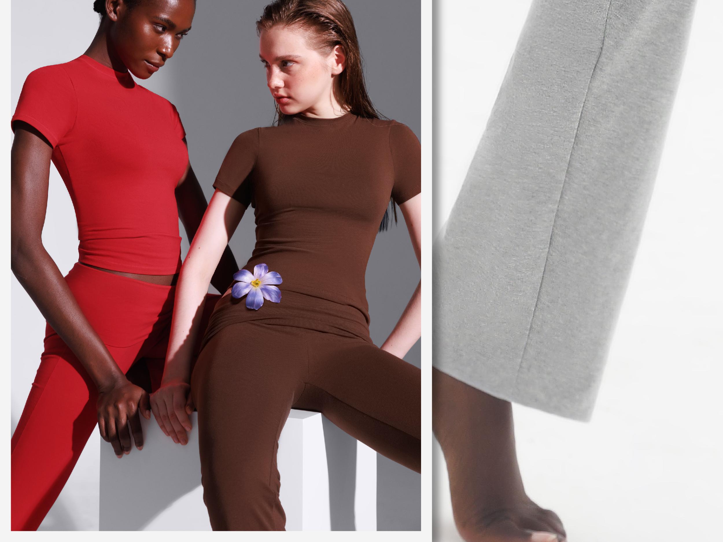 PUMIEY Women's [2 Sets] Lounge Sets Minimalist Chic Short Sleeve Tops & Fold-Over Flare Pants All Seasons Pajama Set Sleepshirt Plain Pink Loungewear Nightwear Homewear Basic Jet Black 2 Piece Sets Comfort Sweat Set Fall Sets