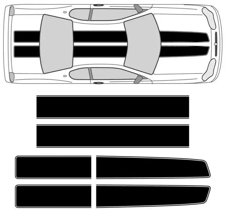 3M Vinyl Dual Rally Racing Stripes Decals - Self-Adhesive High-Quality Car Stickers for Chevy Monte Carlo, Easy-Install Sporty Customization to Enhance Your Chevy Monte Carlo