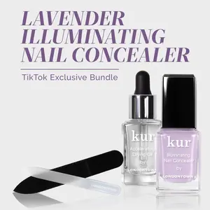 Lavender Illuminating Nail Concealer TikTok Exclusive Bundle: Lavender Illuminating Nail Concealer, Milky Glass Nail File, Accelerating Drying Oil