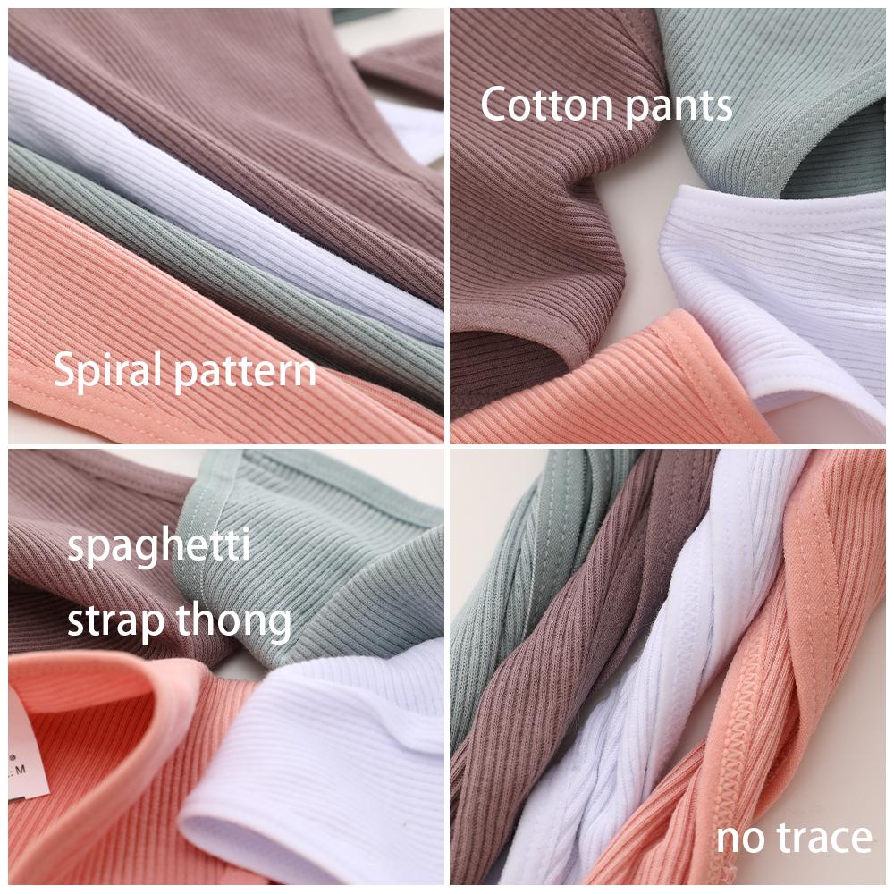 FINETOO 10pcs Cotton G-String Thongs for Women Sexy Low Rise T-Back Panties Comfortable Ribbed Underwear Ladies Soft Thongs Bikini Lingerie Womenswear SpringStatements