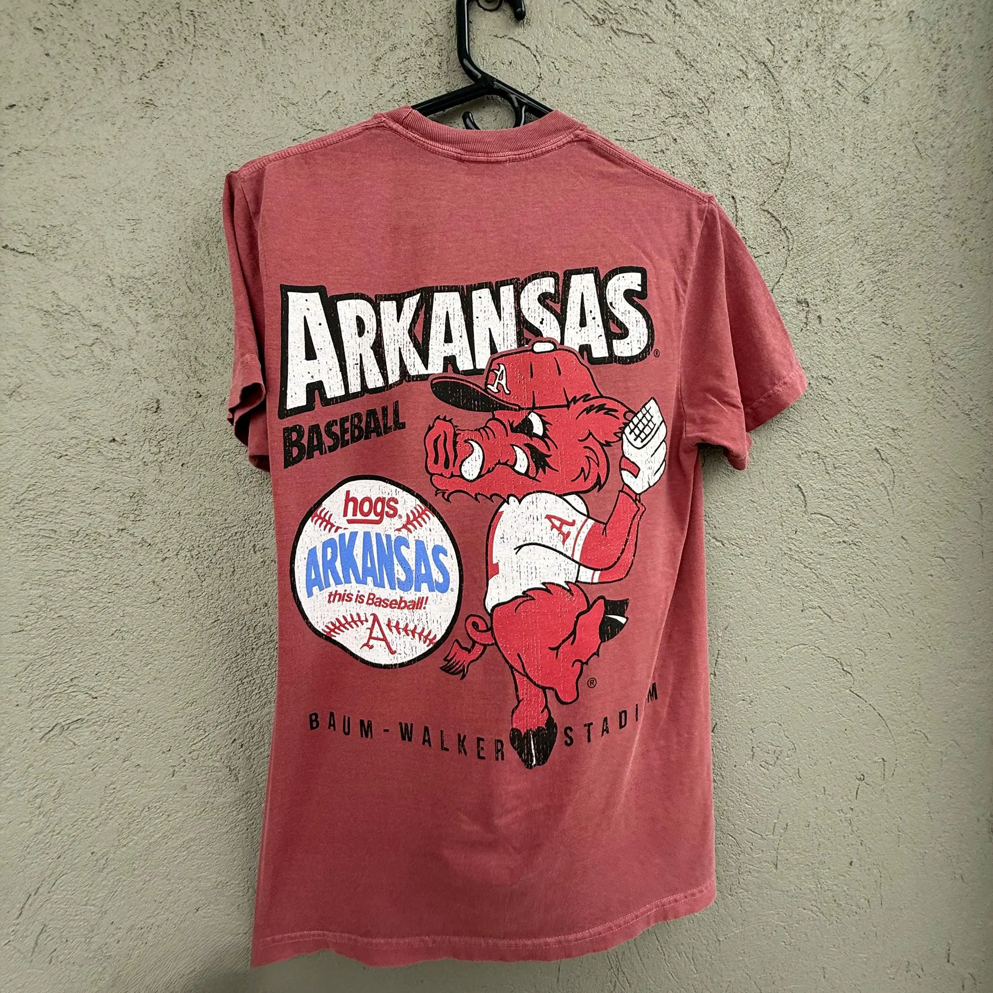 Arkansas Baseball Pitching Ribby T-Shirt