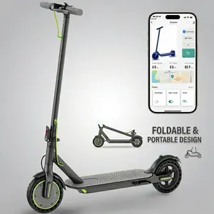 Foldable Smart Electric Scooter For Adults, 350W Motor, Top Speed Of 19MPH, 16Miles, 8.5'' Tires, LED Lights, 5.2Ah, Smart APP Control E Scooter