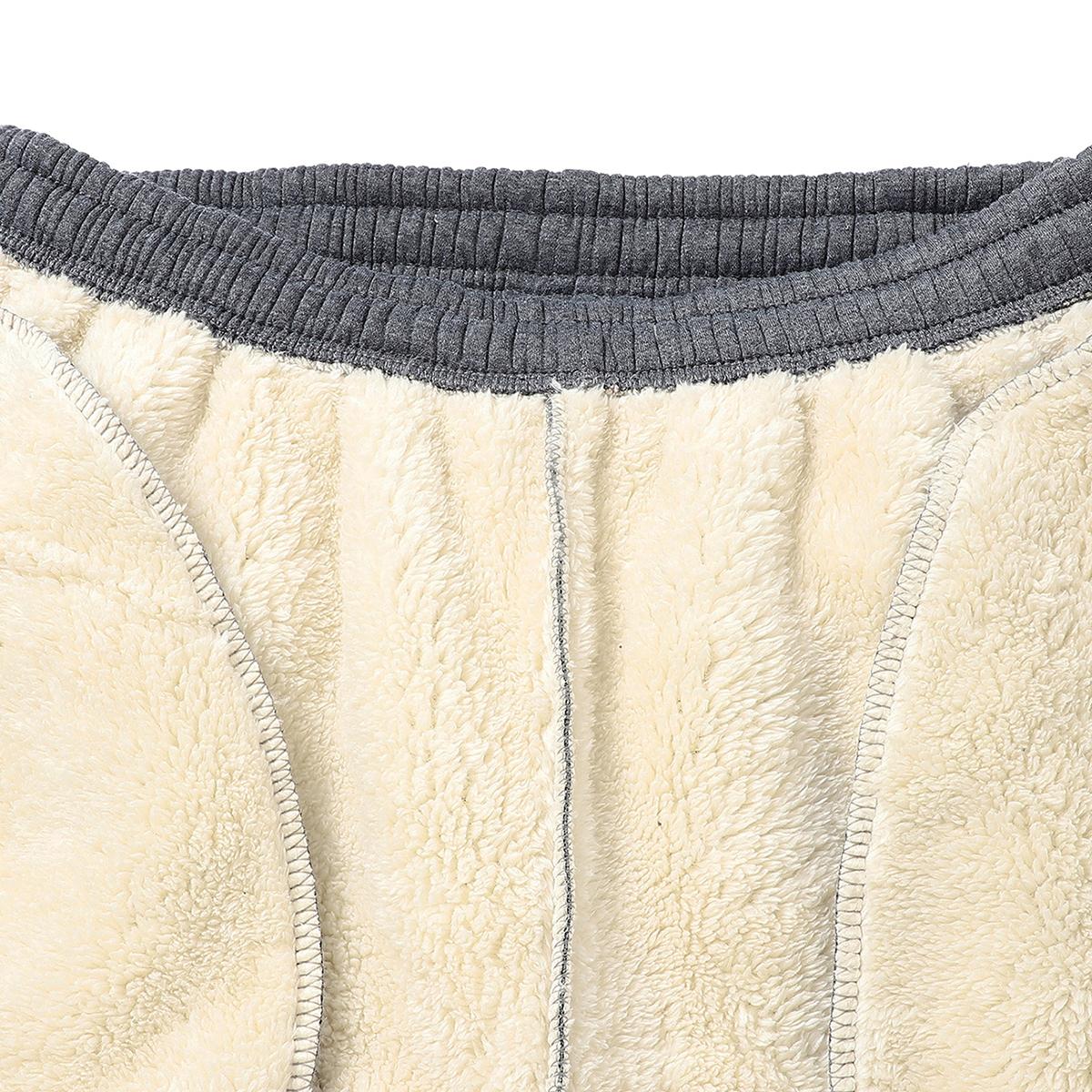 Men's Solid Color Drawstring Waist Joggers Winter Fleece Lined Thick Pocket Casual Trousers with Maple Leaf Pattern, Thick Pockets, Casual Trousers, Men's Waistband Warm Pants, Stylish Minimalist Zipper Warm Pants, Casual Men's Bottoms, Warm Winter Set