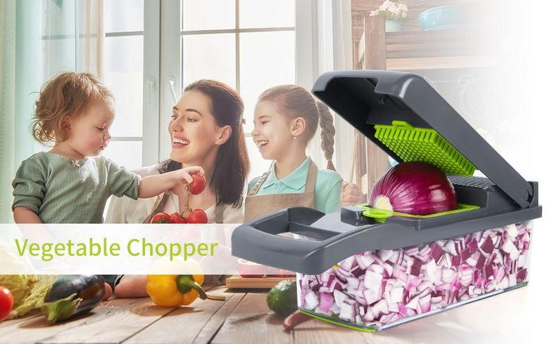 17 in 1 Multifunctional Vegetable Chopper, Durable Fruit Vegetable Slicer, Garlic Chopper, Onion Potato Grater, Kitchen Accessories
