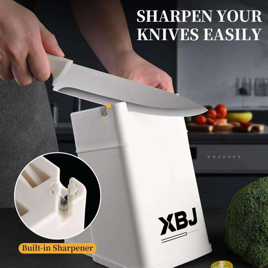 German Crafted 15-Piece Knife Block Set with Built-in Sharpener | High-Carbon Stainless Steel Kitchen Knives | Dishwasher Safe & Gift Ready Utensils Kitchenware knife set Storage German Crafted 15-Piece Knife Block Set with Built-in Sharpener | High-Carbon Stainless Steel Kitchen Knives | Dishwasher Safe & Gift Ready Utensils Kitchenware knife set Storage