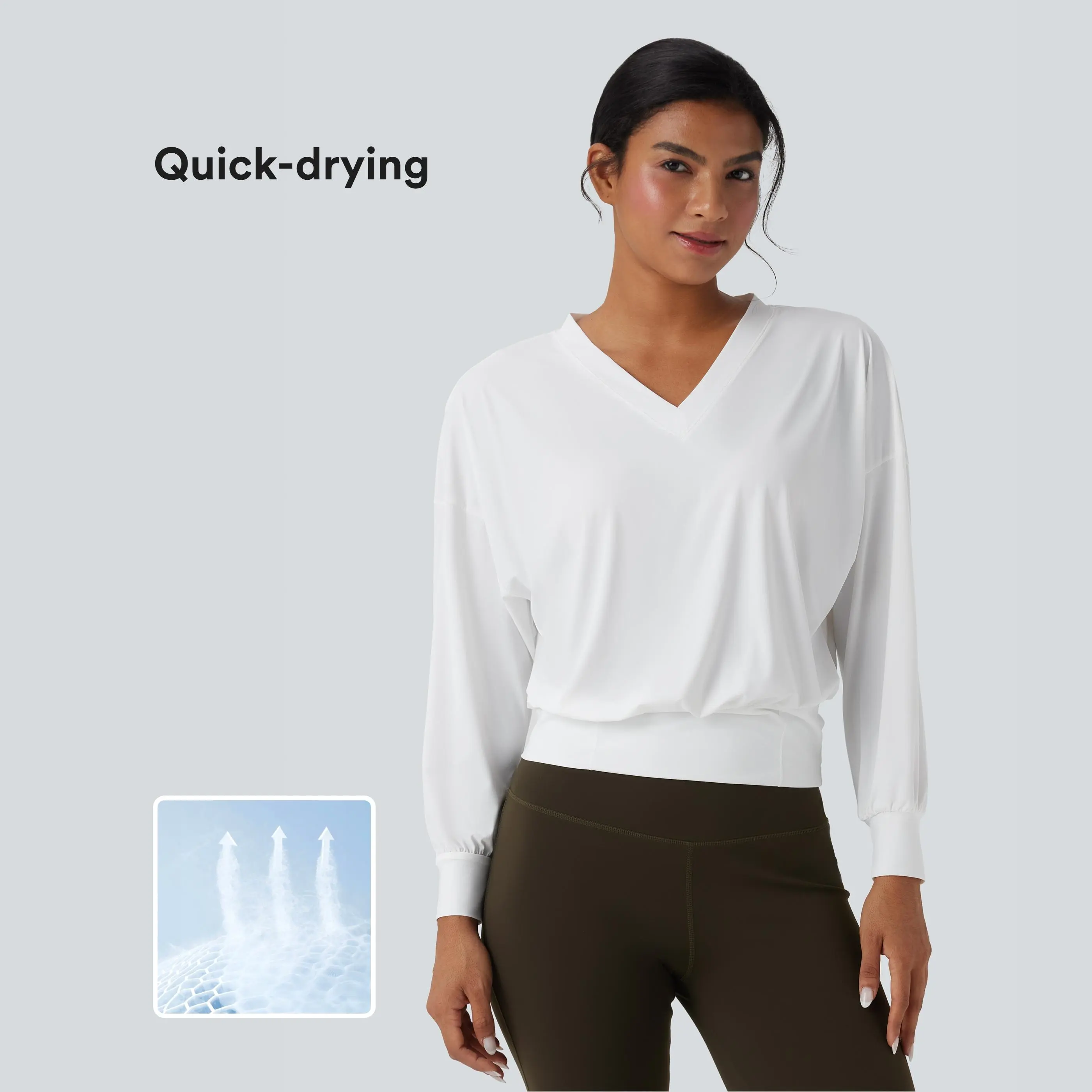 Halara V-neck Oversized InstantCool Quick Dry Yoga Sports Top