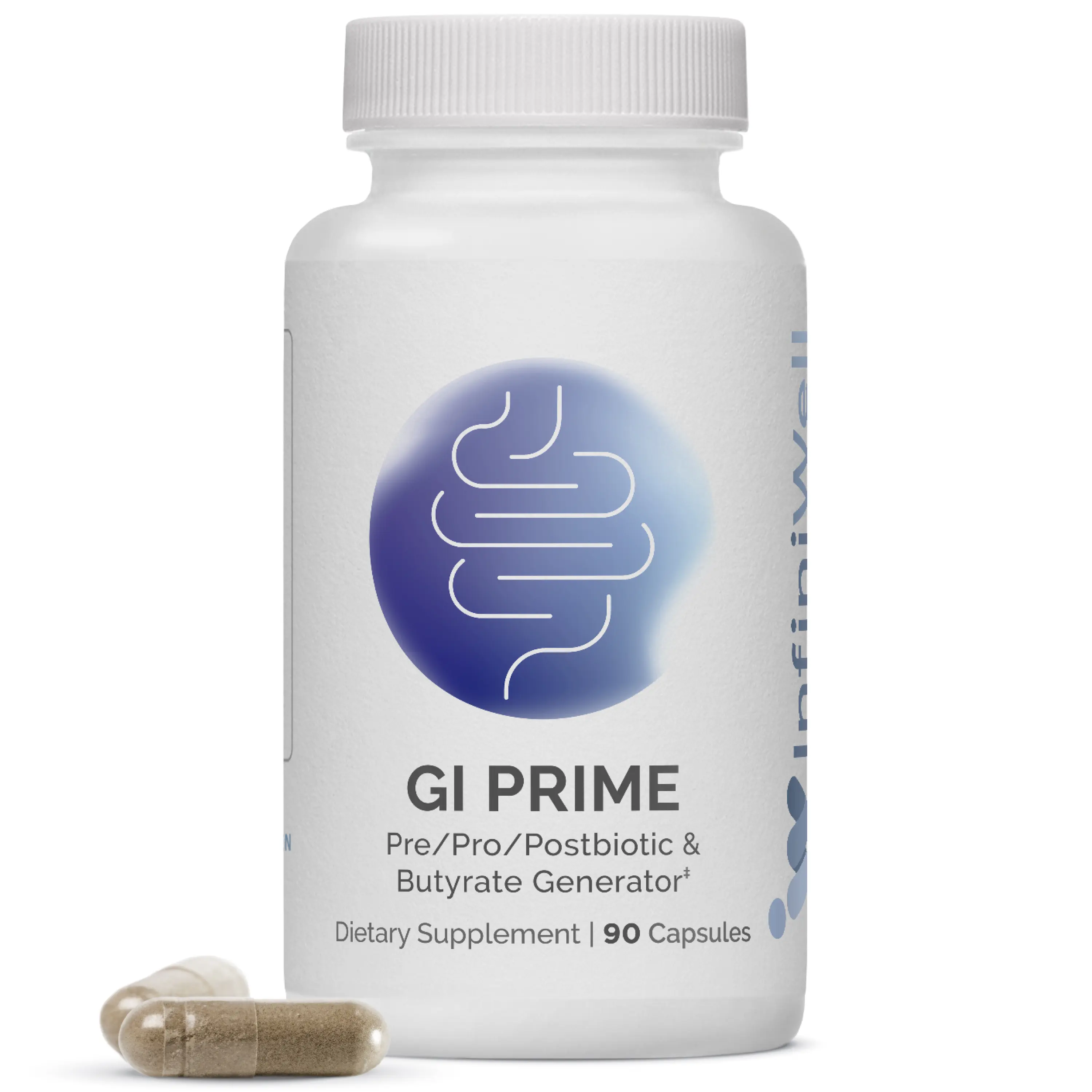 InfiniWell GI Prime Probiotics for Women & Men - Pre, Post & Probiotic Digestive Health Capsules - Gut Barrier & Year-Round Immune Support