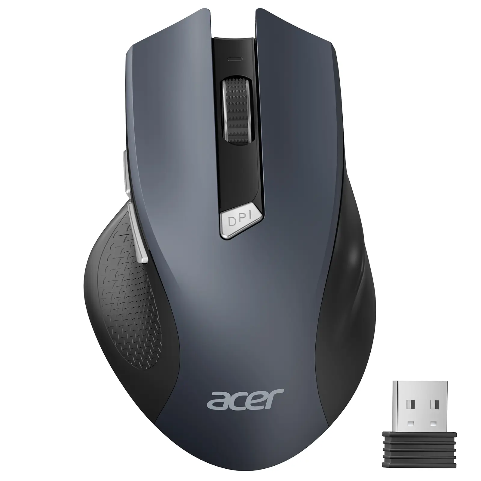 Acer Slim Wireless Mouse for Medium Hands - 2.4GHz Connectivity, DPI Adjustment (Up to 1600 DPI), 6 Buttons, USB-A Receiver, Plug-and-Play Desk & Work Accessories for PC, Laptop