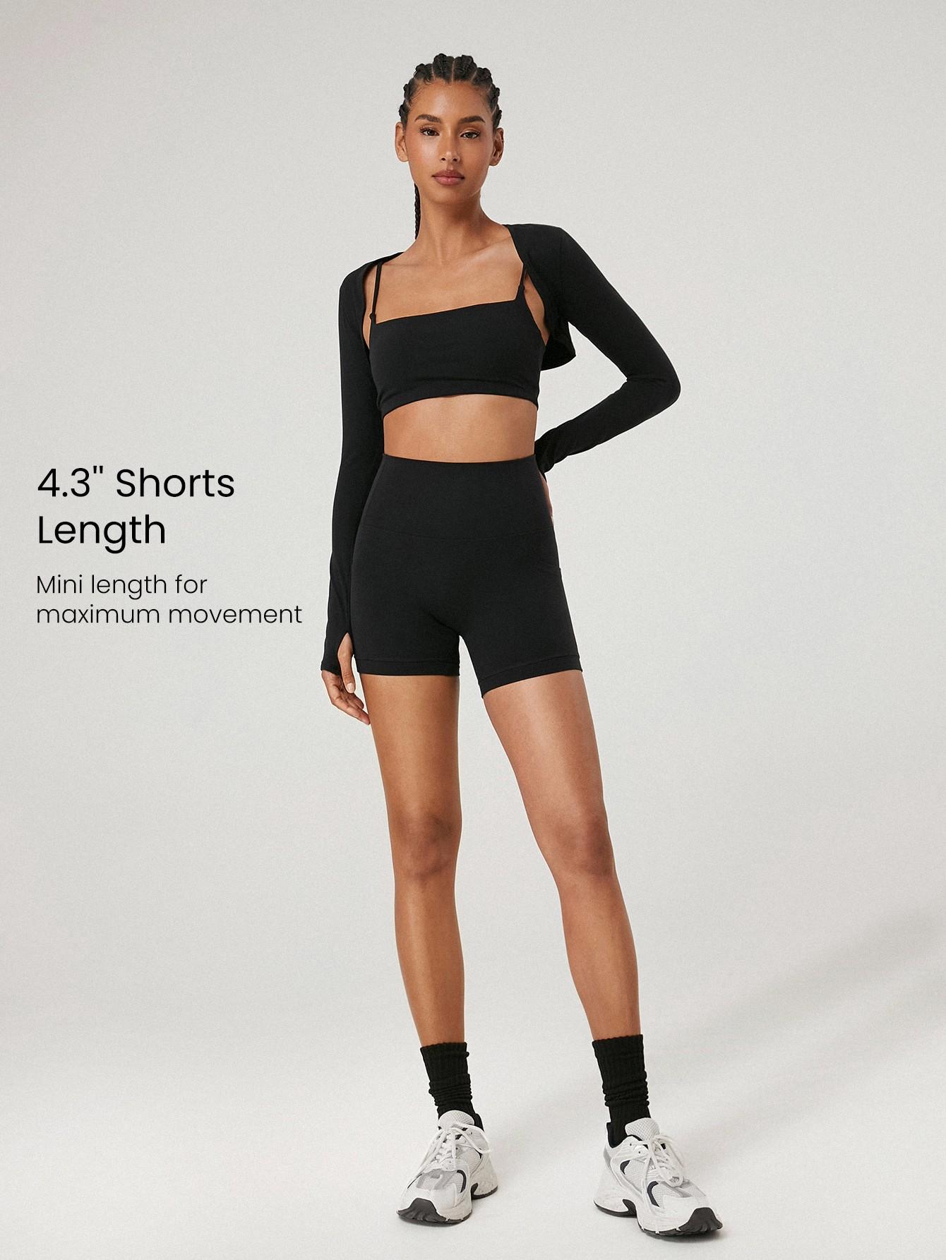 GLOWMODE 4.3" FeatherFit Anti-Slip Pocket Bike Shorts Non Front Seam Low Impact Cycling Running Gym Workout Summer TikTokShopBlackFriday