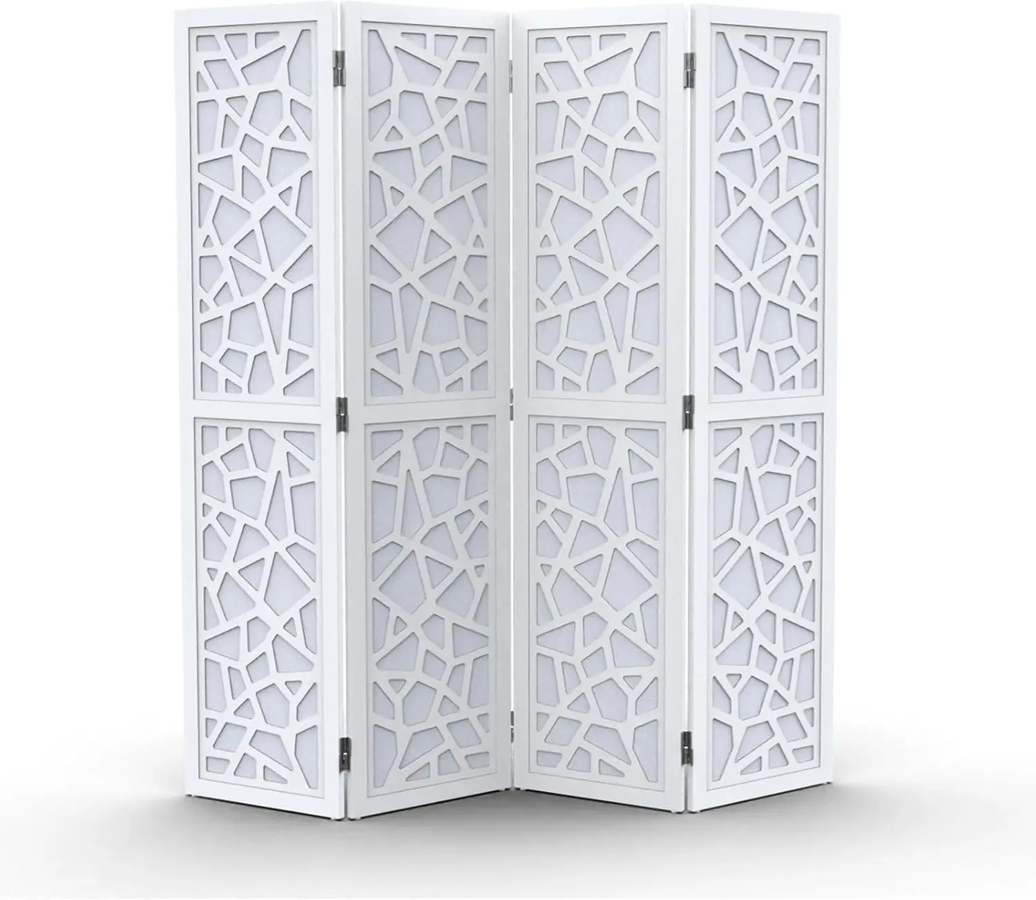 VINGLI 4-Panel Room Divider 70in White Non-Woven Fabric Screen