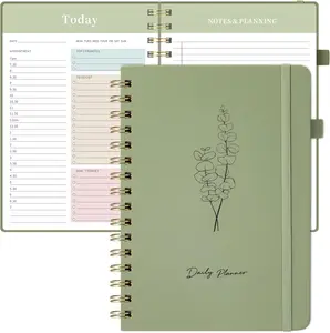 Undated Daily Planner, A5 Spiral Notebook with Hourly Schedule, To Do List, Priorities, and Notes for Productivity - Easily Organize Your Tasks, Appointments & Goals for Women