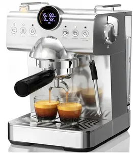 COWSAR 20 Bar Espresso Machine with Milk Frother Steam Wand, LED Display, Stainless Steel Home Barista Coffee Maker for Latte, Cappuccino & Espresso