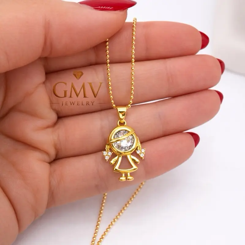 GMV Jewelry Sunshine Kids Necklace 18k Gold Plated Jewelry- Beautiful Necklace full of love for mothers Luxury Jewelry for Women
