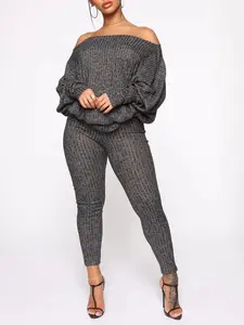 Feeling The Chill Sweater Set - Charcoal