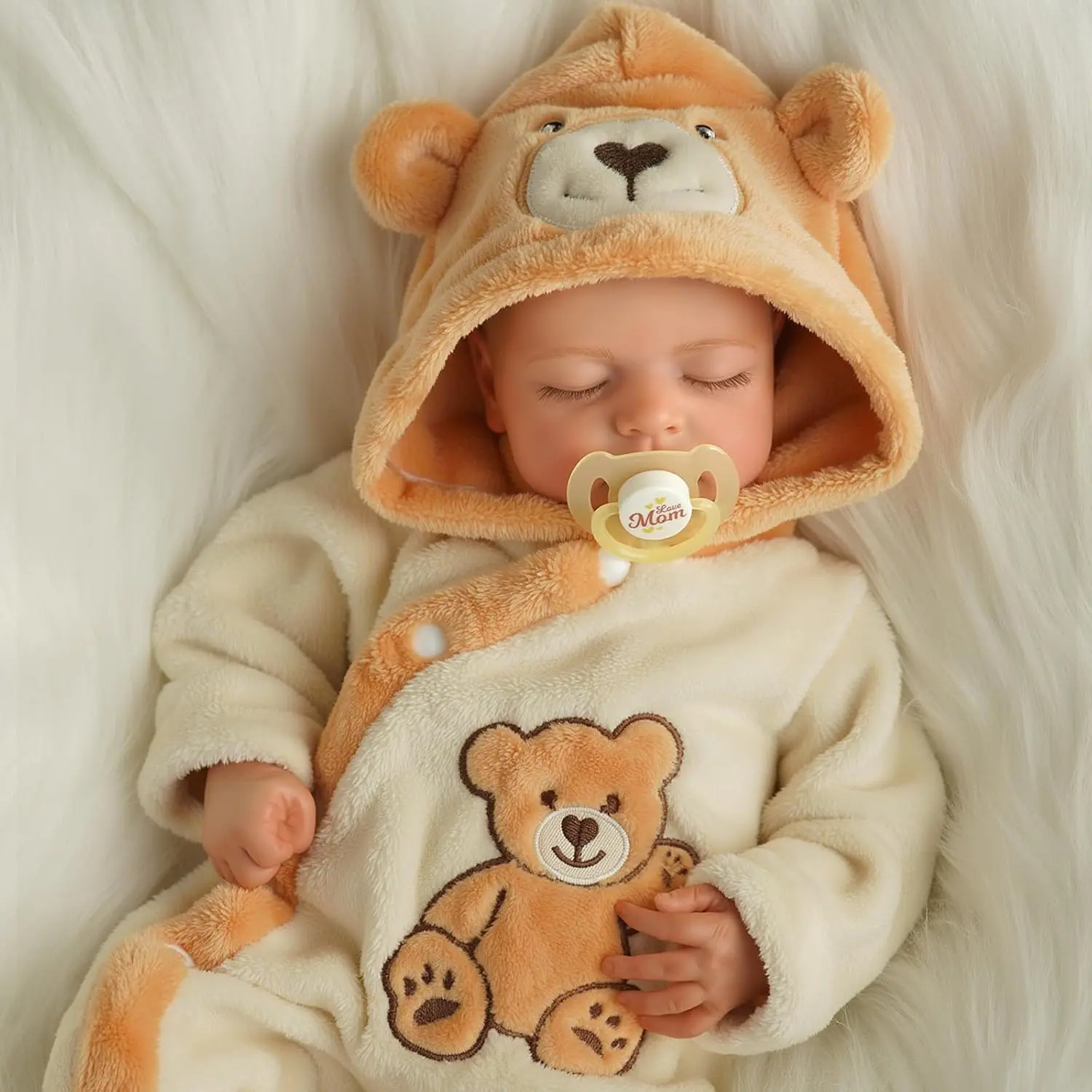BABESIDE 20in Lifelike Reborn Baby Doll for Kids 3+, Realistic Vinyl Limbs & Soft Cloth Body. Unisex Toy Set with Magnetic Pacifier, Bottle, Diaper, Crank Bells. Great for Playing House, Mother's Day, Valentine's Day, Children's Day, Christmas Gifts.