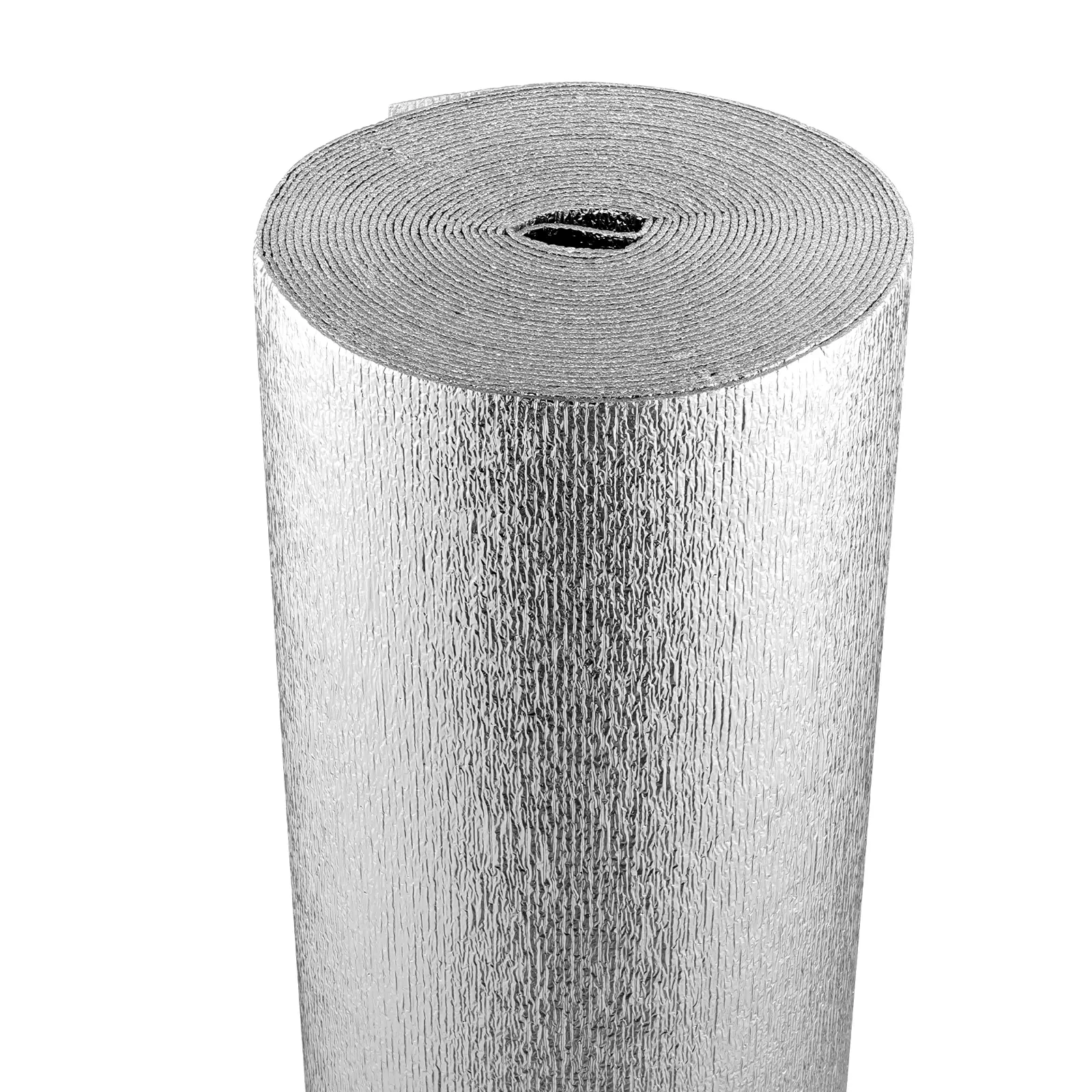 VEVOR Double Reflective Insulation Roll, 3.2 mm 48 in x 50 ft Foam Core Radiant Barrier, Double-Sided Aluminum Foil EPE Foam Shield, Puncture-Resistant Strong & Lightweight, Reflects Over 95% of Heat, for Windows & Garage Doors, Easy Installation, Thermal