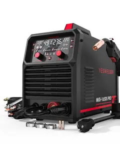YESWELDER 165Amp 110/220V Gas Gasless MIG Welder MIG-165DS-PRO | Flux Core/MIG/Lift TIG/Stick 4-in-1 Welding Machine | Digital Display & Synergic Control