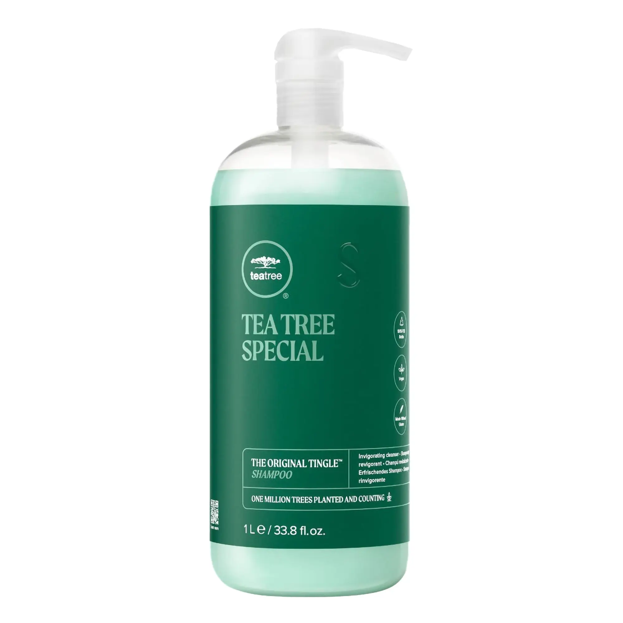 Paul Mitchell Tea Tree Special Shampoo - 33 oz Unisex Deep Cleanse Formula with Fresh Tea Tree Oil, Scented Peppermint-Menthol, Oily Scalp Care, Minty Lift, Water-Based Damp Hair Rinse, All Hair Types, Ci 19140