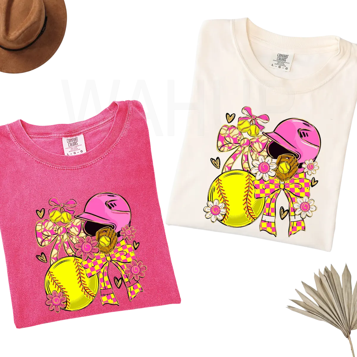 Comfort Colors T-Shirt 1717 Softball Coquette, Game Day Softball, Floral Softball Bow, Softball Mama, Softball Mom, Checkered Softball Sublimation S1 Tee