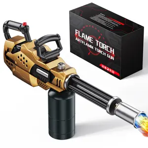 Propane Torch Gun - Gatling Design, Detachable & Easy-Assemble - Super Powerful Adjustable Flame for BBQ, Sous Vide, Campfire, Charcoal Grills - Perfect Gift choice(Tank Not Included)