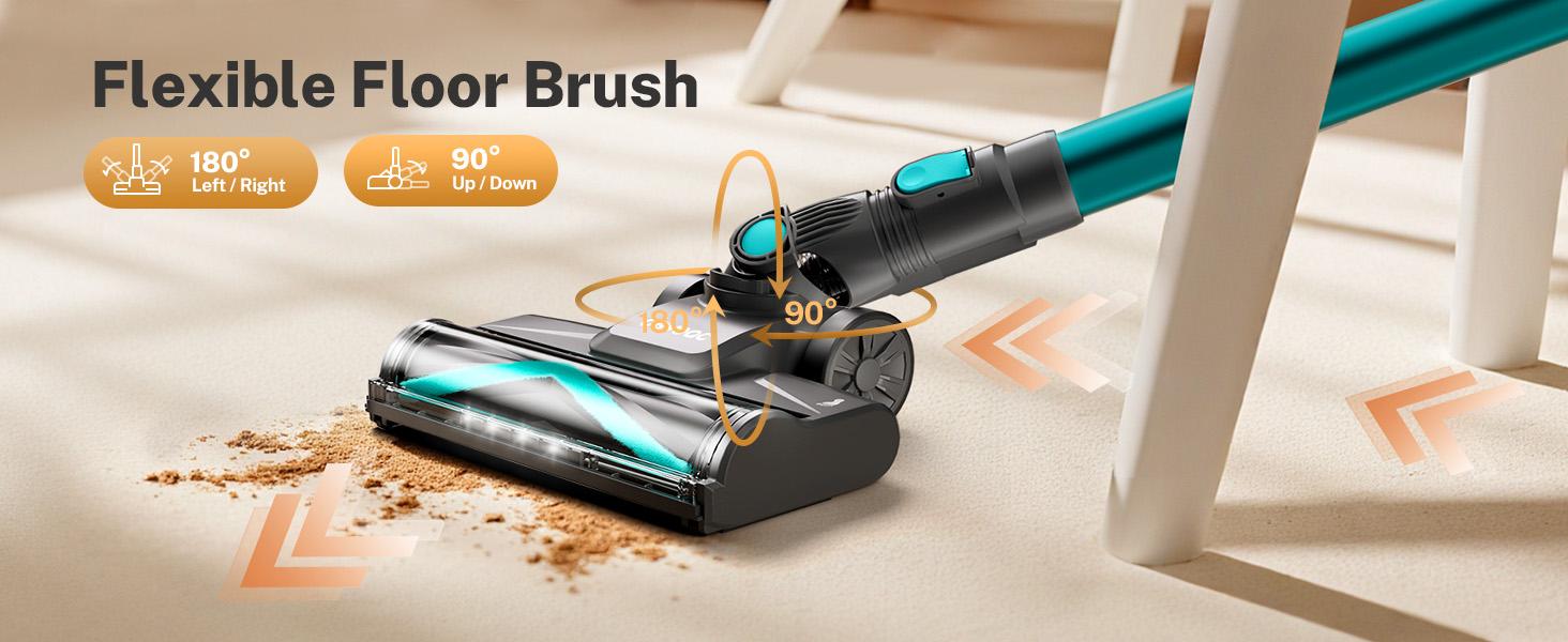 [FebFaves] Devoac Cordless Vacuum Cleaner, 8-in-1 Rechargeable Stick Vacuum, 40mins Runtime, Powerful Suction, Lightweight, Versatile for Hardwood Floors, Car, Carpets, Pet Hair - Home Cleaning Tool