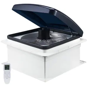 VEVOR RV Vent Fan, 14 inch RV Roof Vent Fan 12V, Powerful 10-Speed Reversible Fan with Remote Control, Built-in DC Motor, Power Top Lid,12 inch Fan Blade,Fits 14 x14 inch Roof Openings