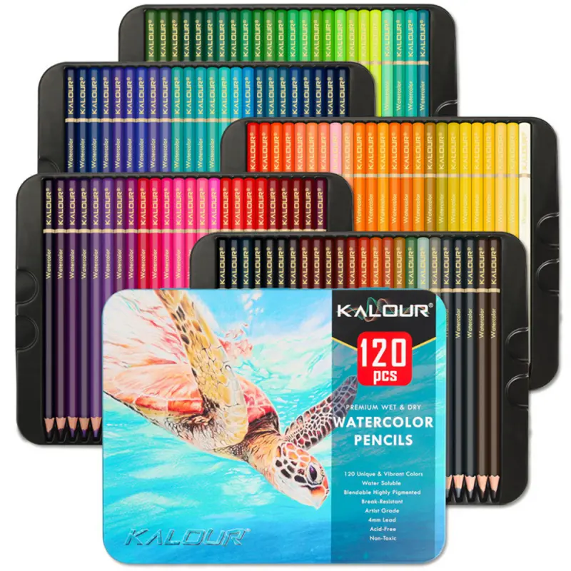 120 Colors Professional Watercolor Pencils,Numbered and Lightfastness,Water-soluble Colored Pencils for Adult Coloring Book,Water Color Pencils for Artists Beginner,Drawing Tools