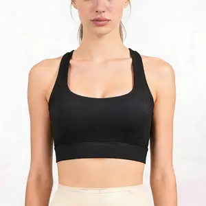 Sports Bras for Women, Padded Sports Bras Criss-Cross Back Medium Support Sports Bras with Non-removable Cups，Running Bra Workout Crop Tank Tops, High Stretch Yoga Bra