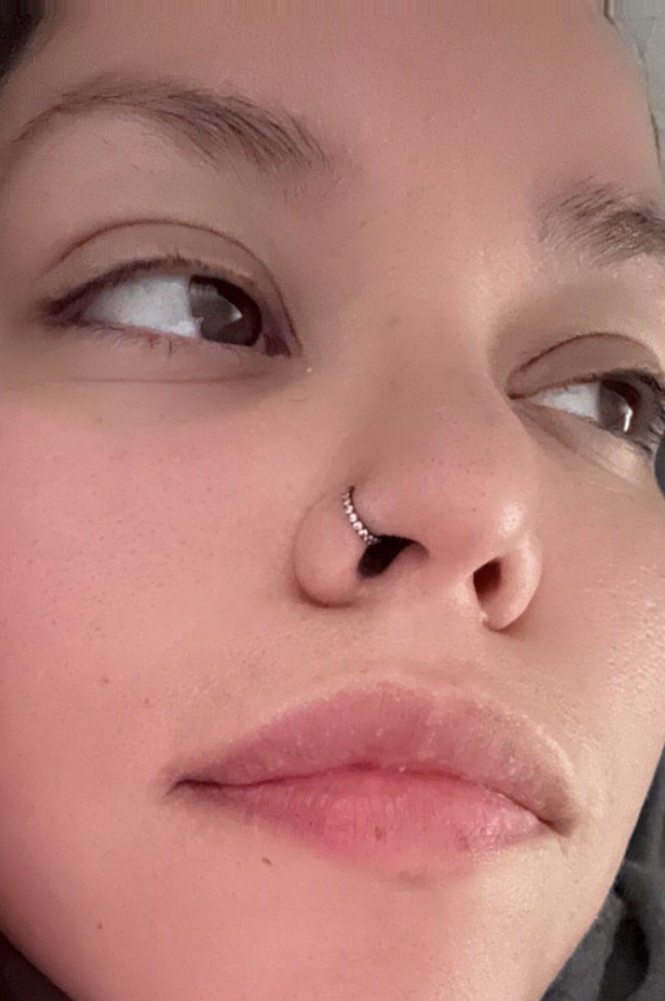 OUFER 20G Micro Gem CZ Hinged Nose Nostril Piercing Hoop Ring 316L Stainless Steel Body Jewelry Black Purple Pink Green Blue Inner Diameter 5mm-12mm Artificial Zircon