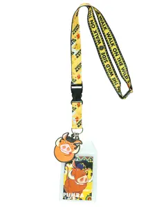 Disney The Lion King Hakuna Matata  Breakaway Lanyard ID Badge Holder with 3" Rubber Pumba Charm