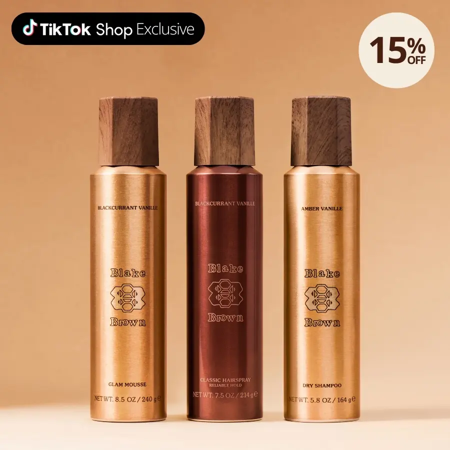 Blake Brown Beauty Second Day Hair Bundle | Texturizing Dry Shampoo, Glam Mousse & Classic Hairspray | Volumizing Hair Care & Styling Kit
