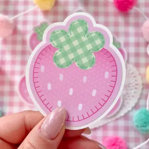 Pink Strawberry Sticker