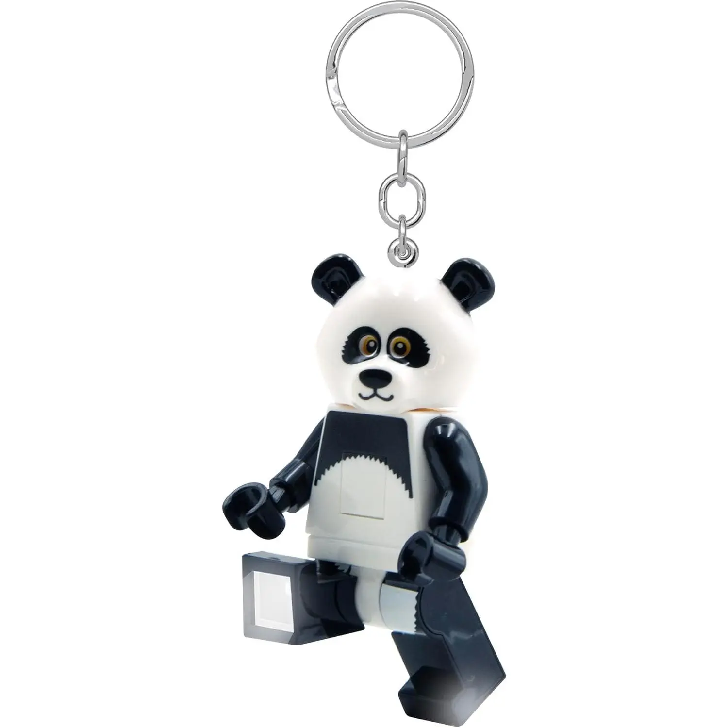LEGO Keychain Light - Panda Guy (KE195H), Extra-Large 3 Inch Tall Figure, Bag charm with LED light