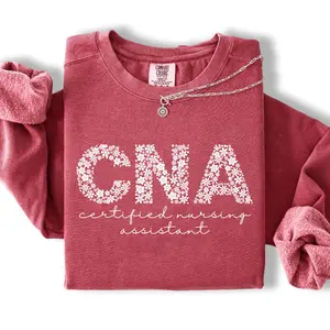 Comfort Colors CNA Sweatshirt, Certified Nursing Assistant Crewneck, Floral Medical Graphic Pullover, Gift for CNAs