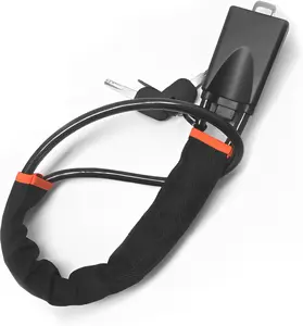 Car Steering Wheel & Seat Belt Lock - 17" Universal Anti-Theft Device for Vehicles, SUVs, Golf Carts | Compact & Lightweight Security Lock with Multi-Function Keys (Black)